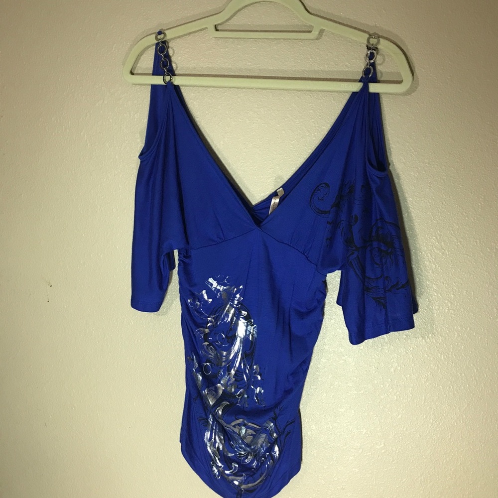 Papaya Open Sleeve with Chain Strap Top Sz M